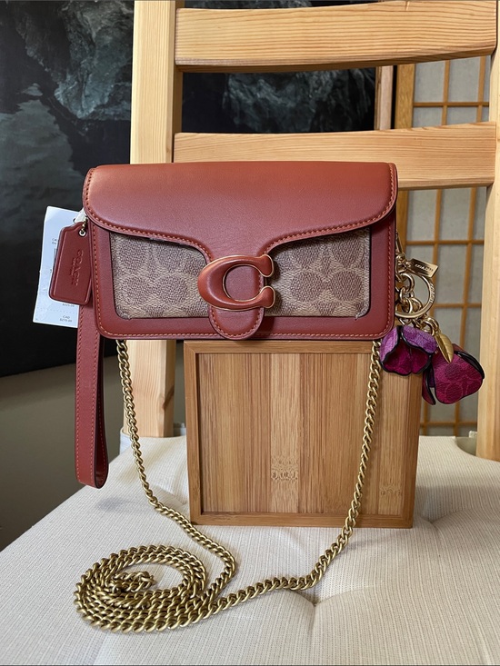 Coach Handbags - Coach Tabby Crossbody Wristlet Brass/Rust NWT & Coach Signature Tea Roses Charm